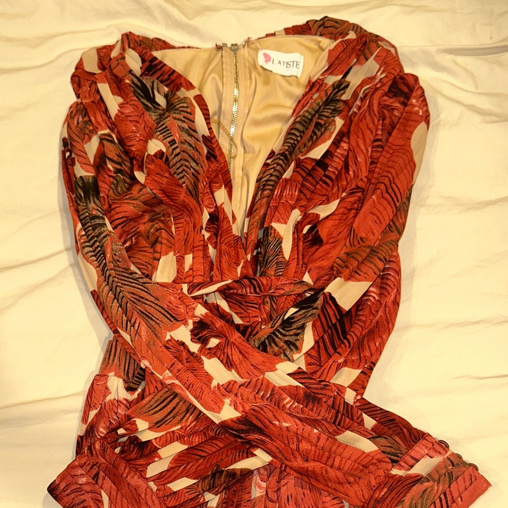 Leaf Patterned Jumpsuit - image 1
